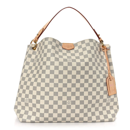 Louis Vuitton Damier Azur Graceful MM Rose Ballerine 1 of 9