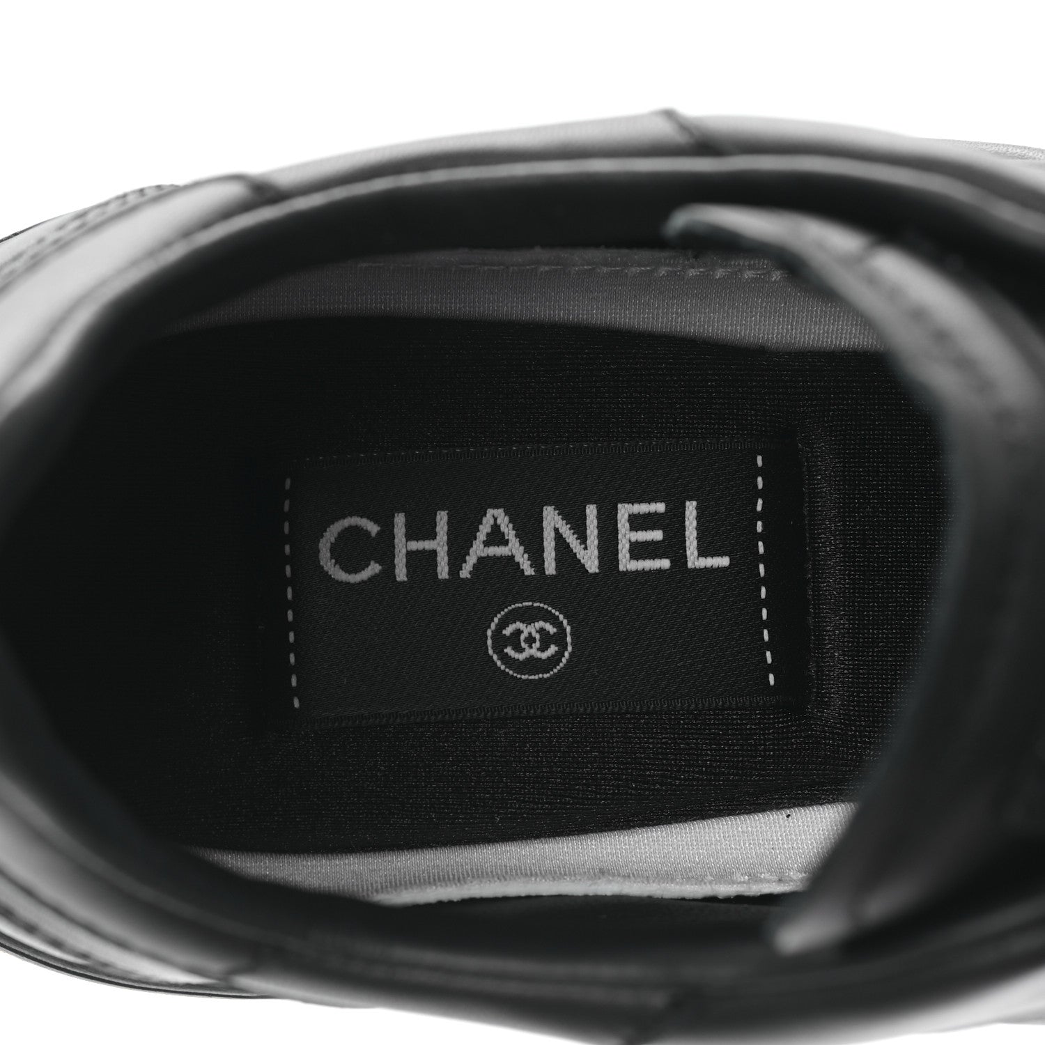 Chanel Calfskin CC Womens Sneakers 38.5 Black 7 of 8
