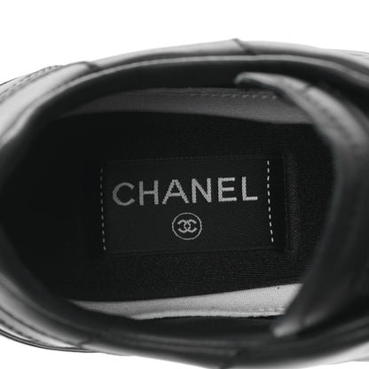 Chanel Calfskin CC Womens Sneakers 38.5 Black 7 of 8