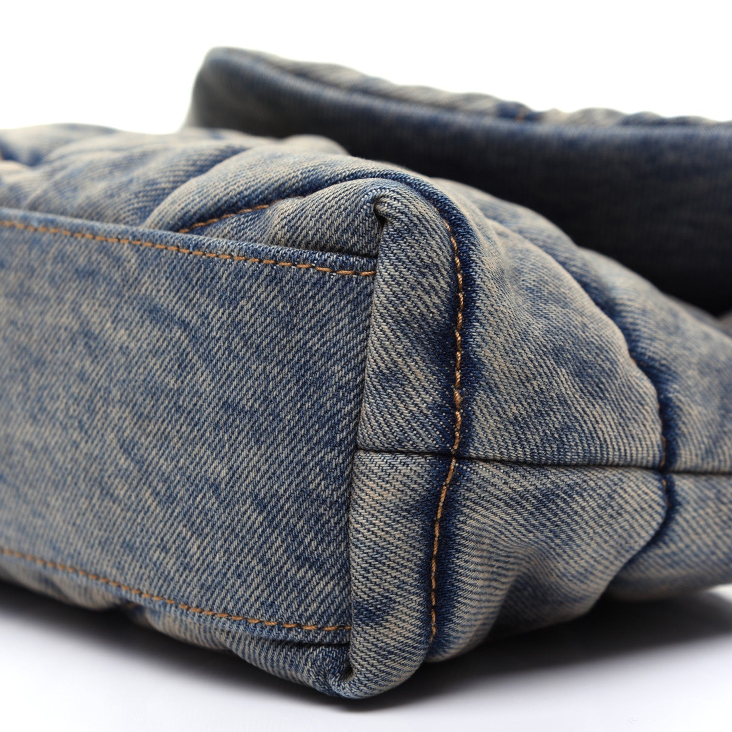 Saint Laurent Denim Quilted Toy Loulou Puffer Monogram Chain Satchel Blue Cinnamon 6 of 10