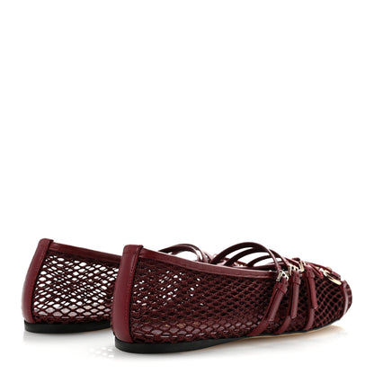Gucci Video Net Nappa Horsebit Ballerina Flats 37.5 Rosso Ancora 5 of 10