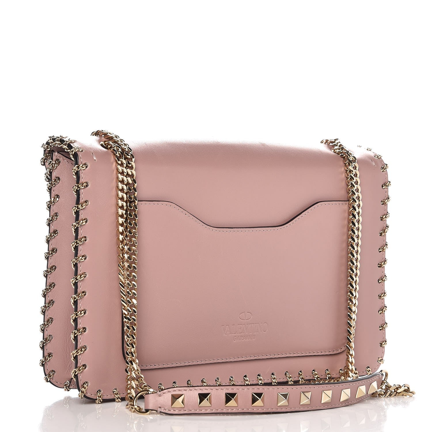 Valentino Garavani Vitello Groumette Small Rockstud Demilune Shoulder Bag Lipstick 3 of 11