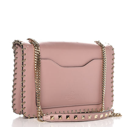 Valentino Garavani Vitello Groumette Small Rockstud Demilune Shoulder Bag Lipstick 3 of 11