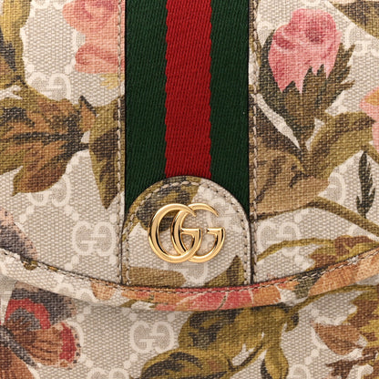 Gucci GG Supreme Monogram Water Flora Web Studded Mini Ophidia Flap Shoulder Bag Beige White Multicolor 7 of 10