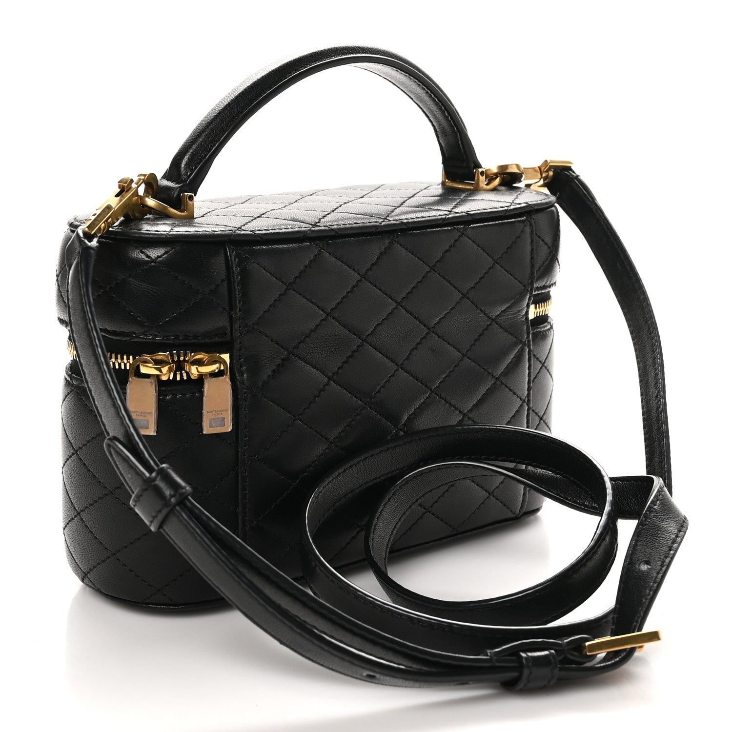 Saint Laurent Lambskin Quilted Mini Gaby Vanity Case Black 3 of 10