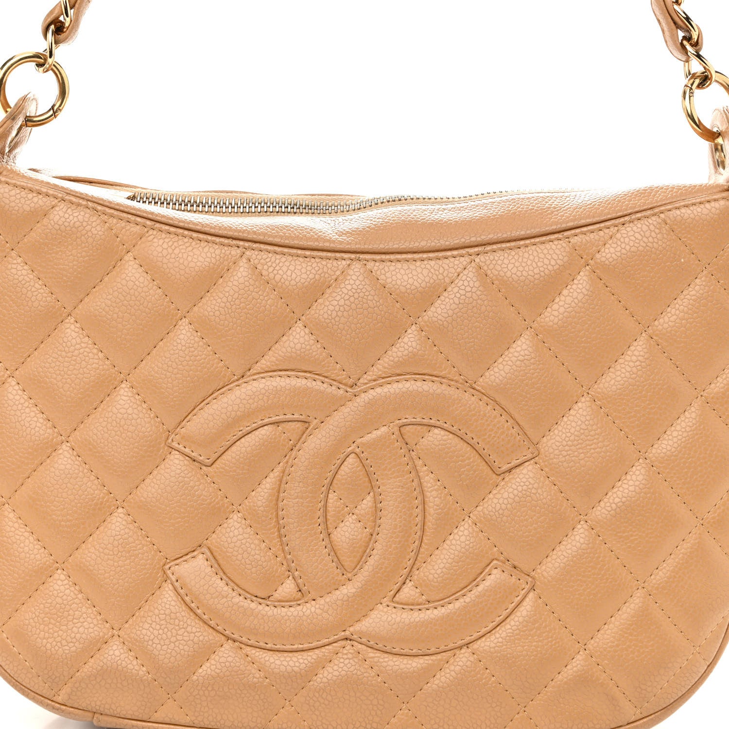 Chanel Caviar Quilted Timeless CC Shoulder Bag Beige 7 of 9