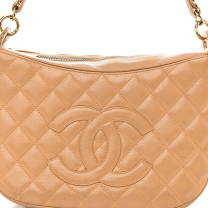 Chanel Caviar Quilted Timeless CC Shoulder Bag Beige 7 of 9