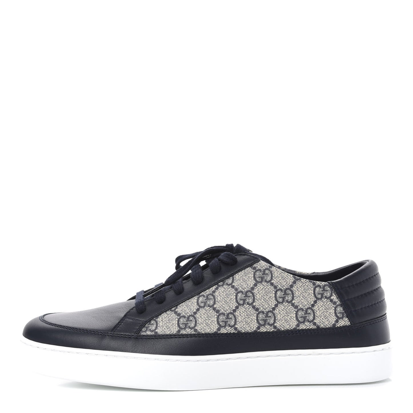 GG Supreme Monogram Calfskin Mens Low Top Sneakers 9.5 Blue Beige