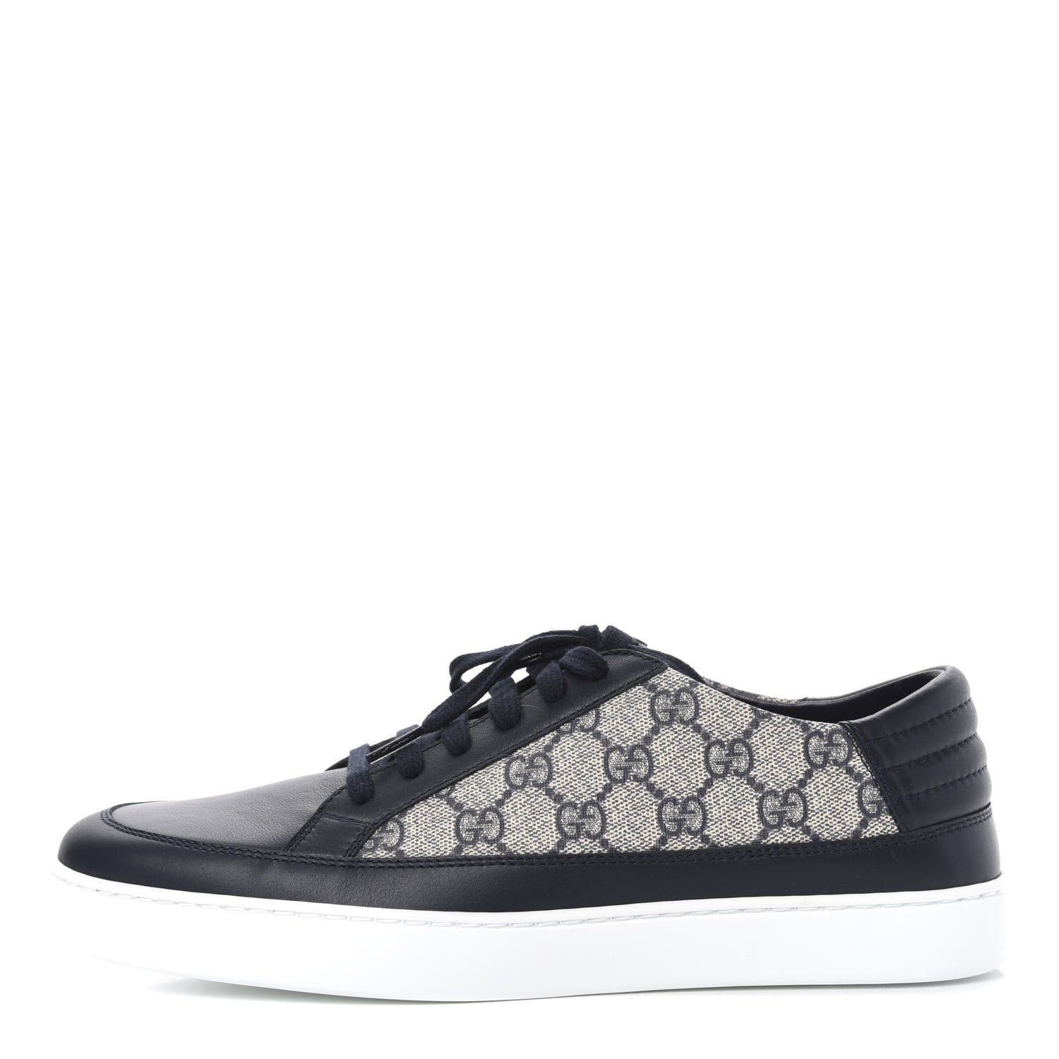 Gucci GG Supreme Monogram Calfskin Mens Low Top Sneakers 9.5 Blue Beige 1 of 11
