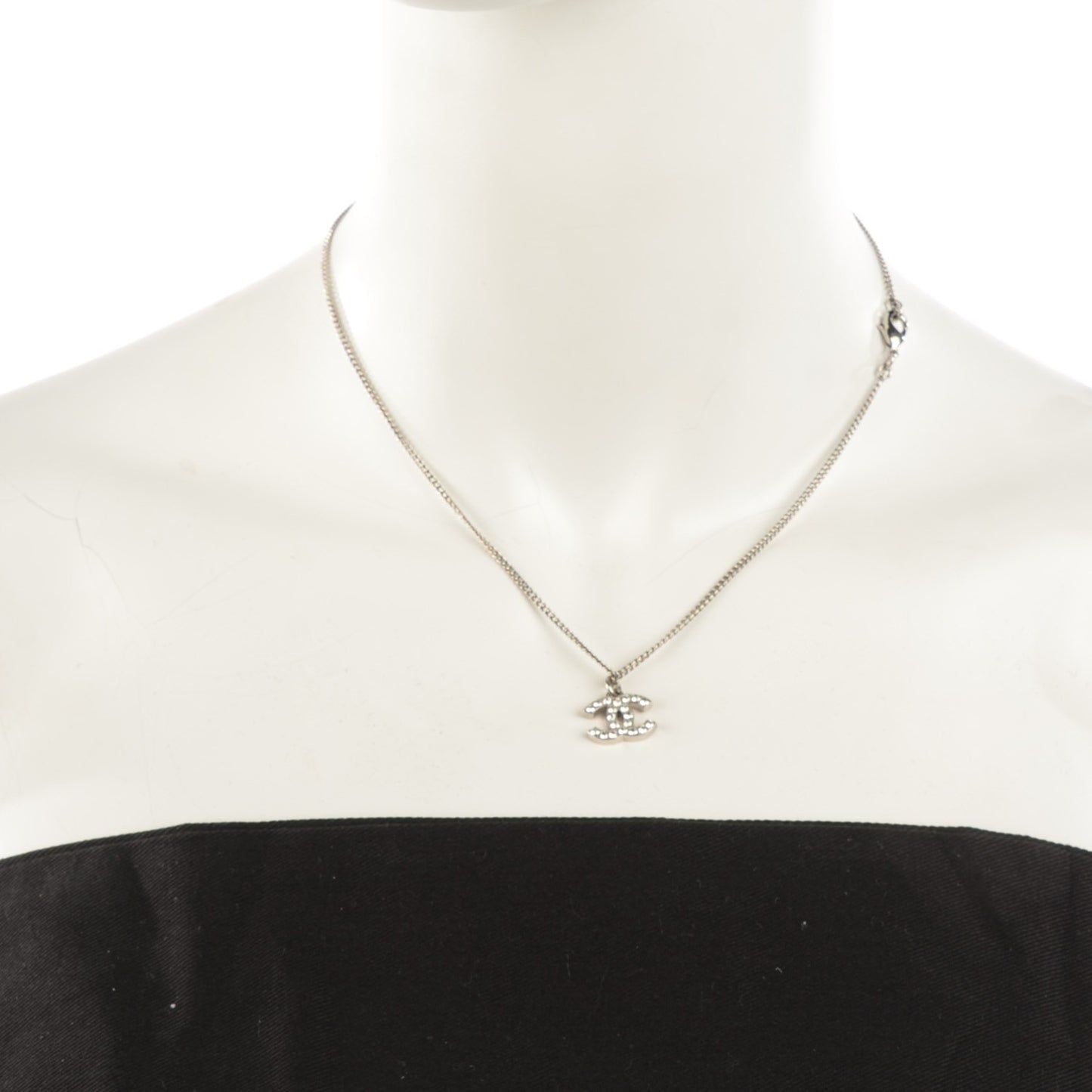Crystal Timeless CC Necklace Silver