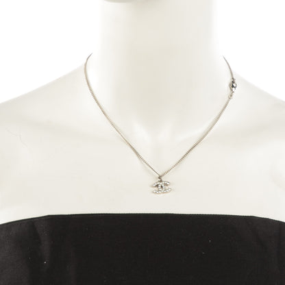 Chanel Crystal Timeless CC Necklace Silver 2 of 6