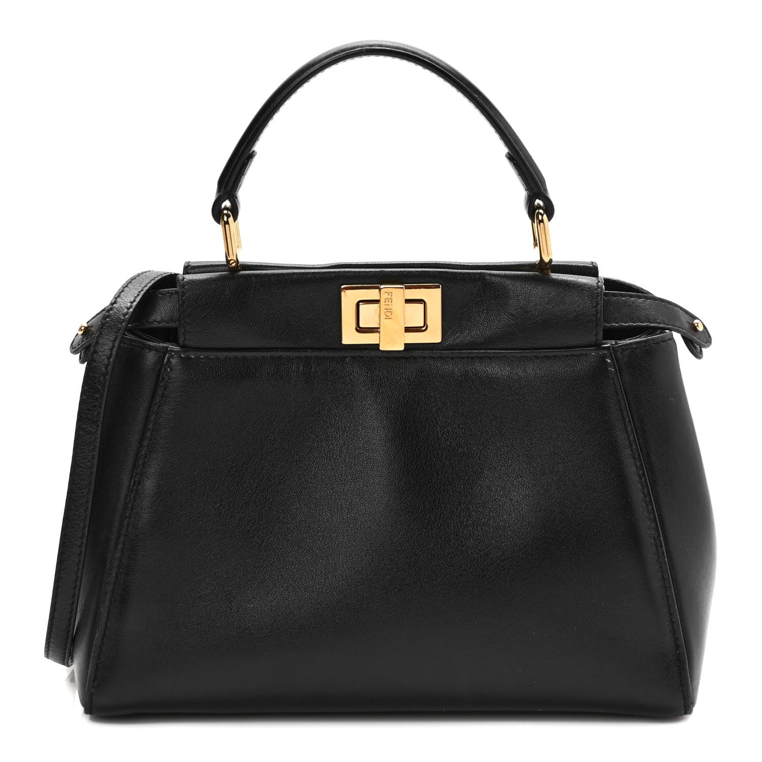 Fendi Nappa Mini Peekaboo Iconic Satchel Black 1 of 8