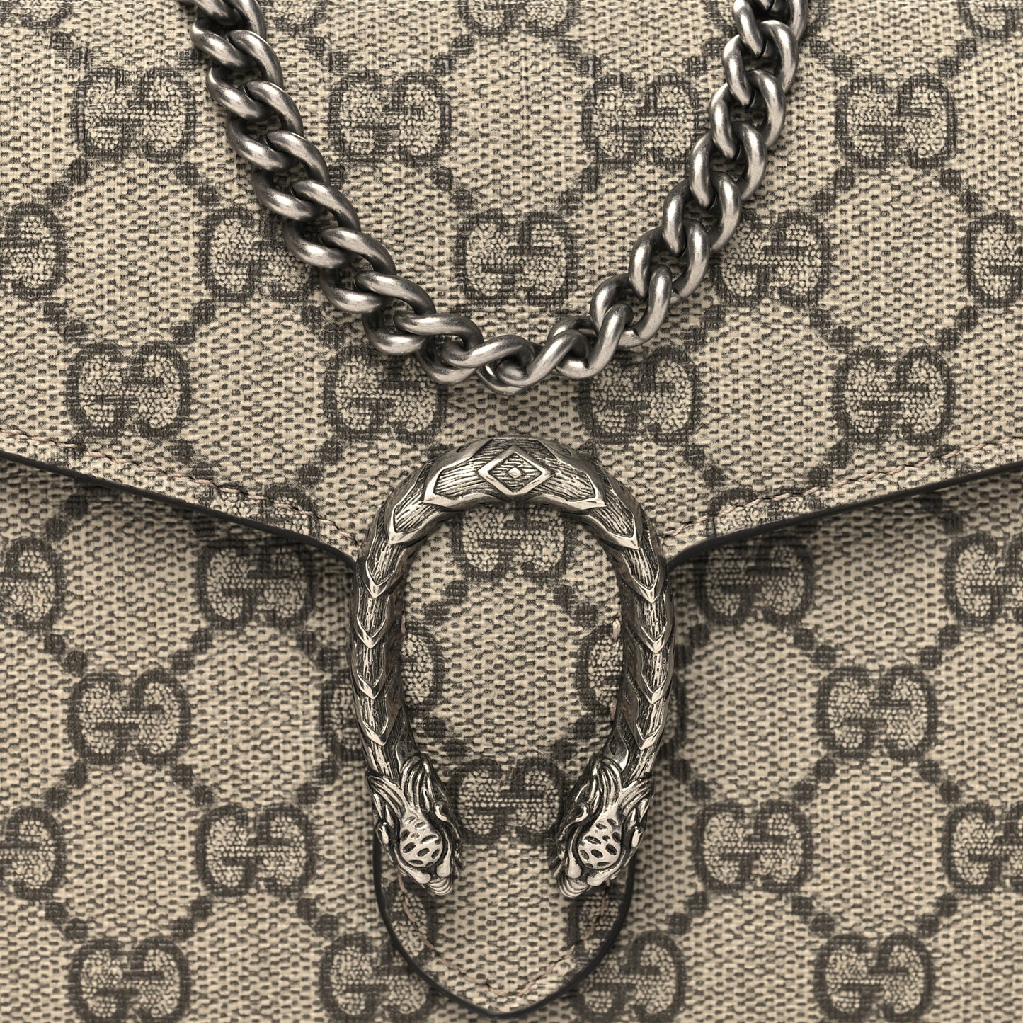 GG Supreme Monogram Mini Dionysus Chain Wallet Beige Taupe
