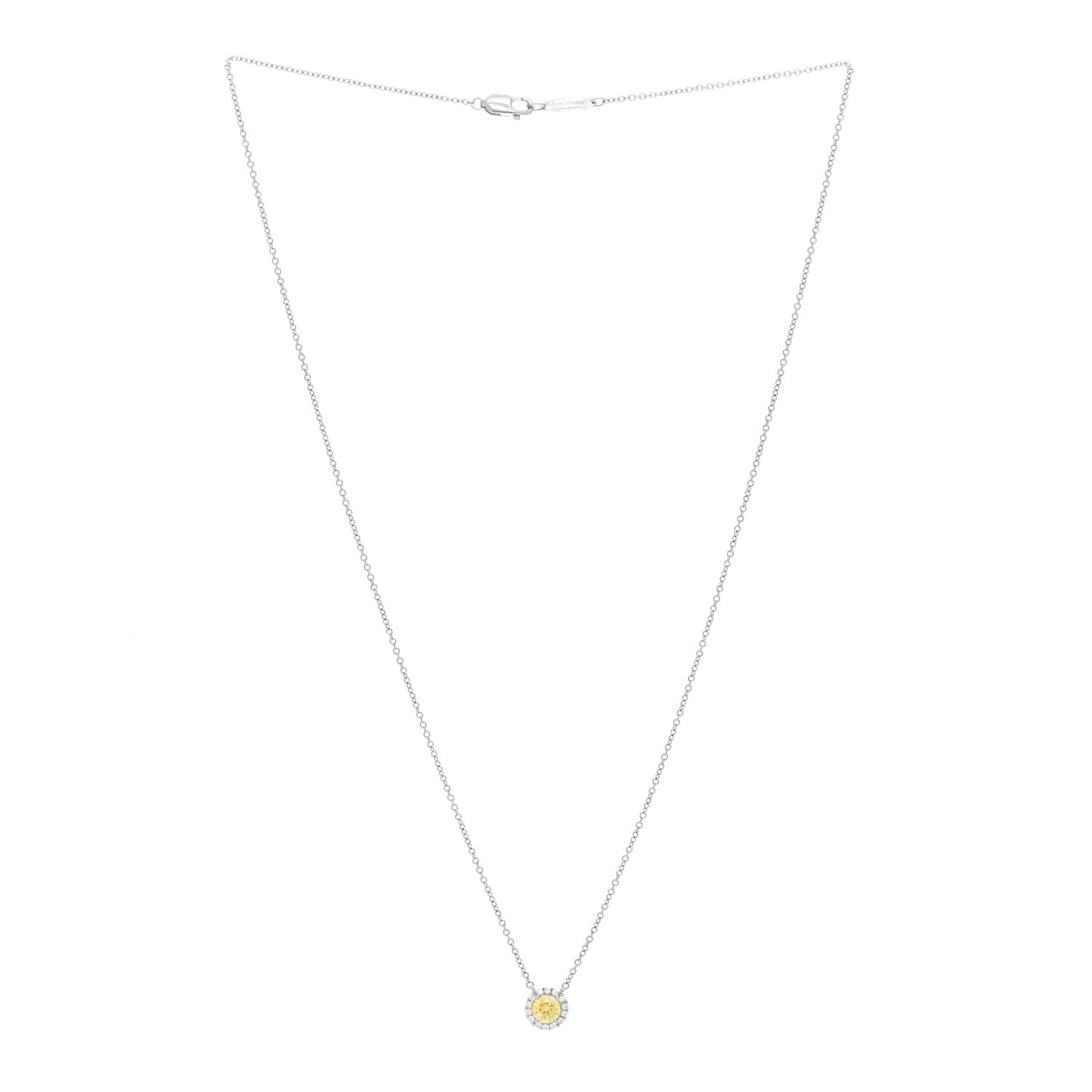 Platinum Fancy Vivid Yellow Diamond .32ct Soleste Pendant Necklace