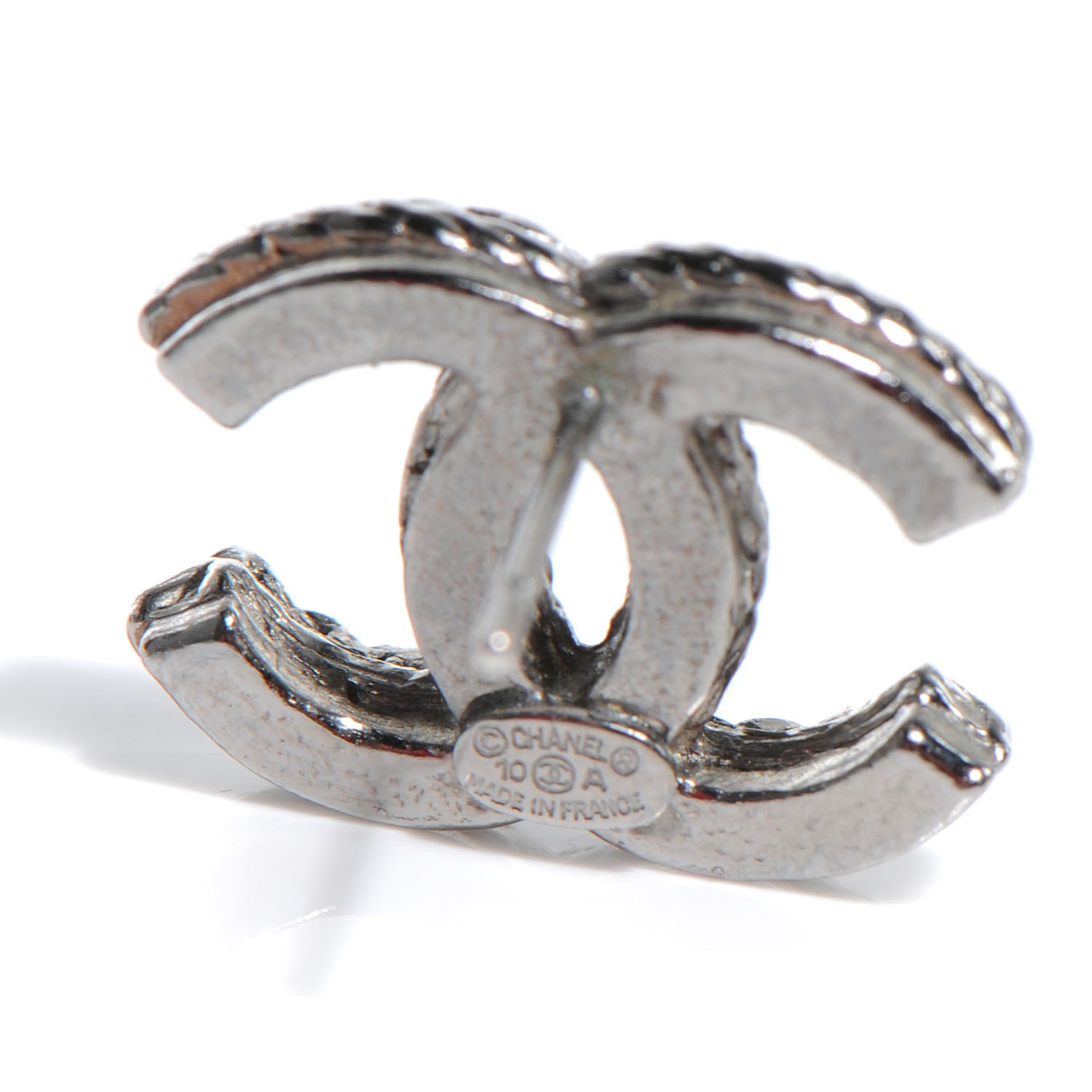 Chanel CC Logo Earrings Silver 4 of 5