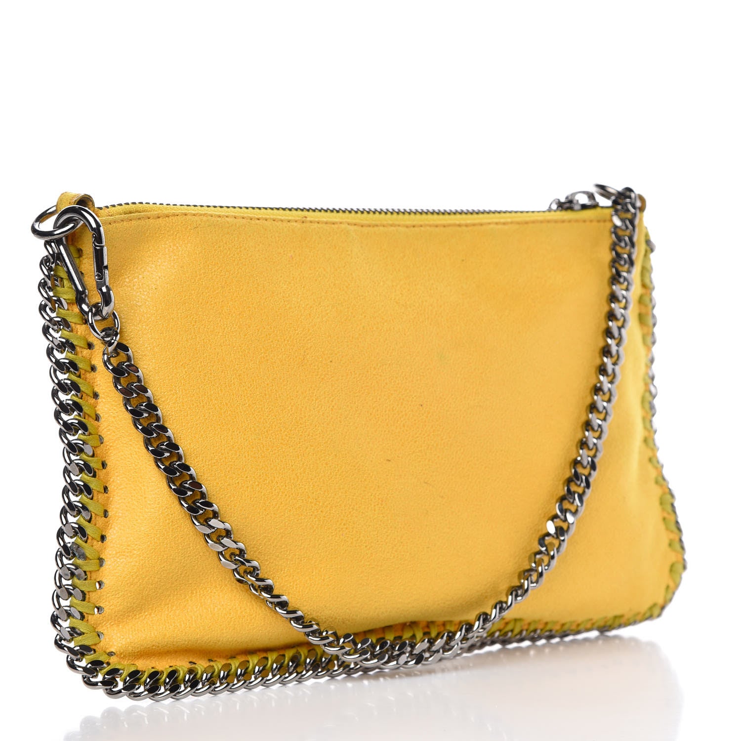 Stella McCartney Shaggy Deer Quilted Falabella Wristlet Yellow 3 of 9