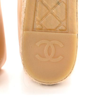 Chanel Lambskin CC Espadrilles 39 Beige Black 7 of 12