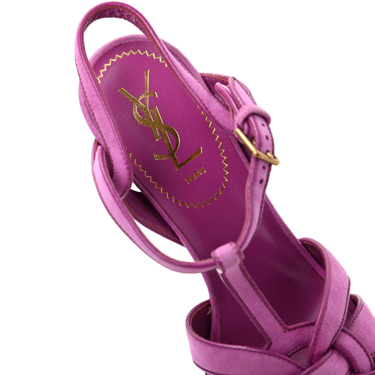 Saint Laurent Suede Tribute 105 Platform Sandals 38 Orchid 8 of 11