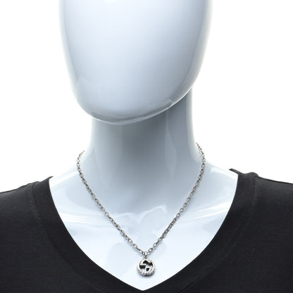 Gucci Sterling Silver Small Textured Interlocking G Pendant Necklace 3 of 14