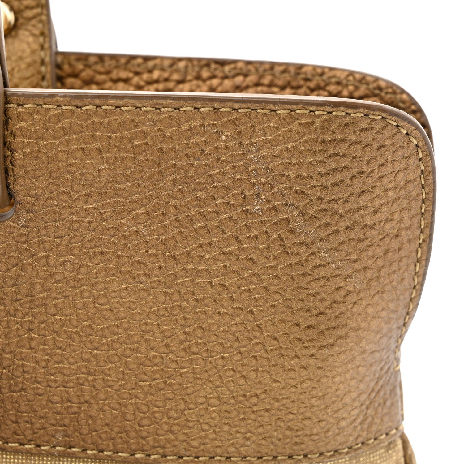Burberry Metallic Calfskin Nova Check Medium Tote Gold 11 of 11