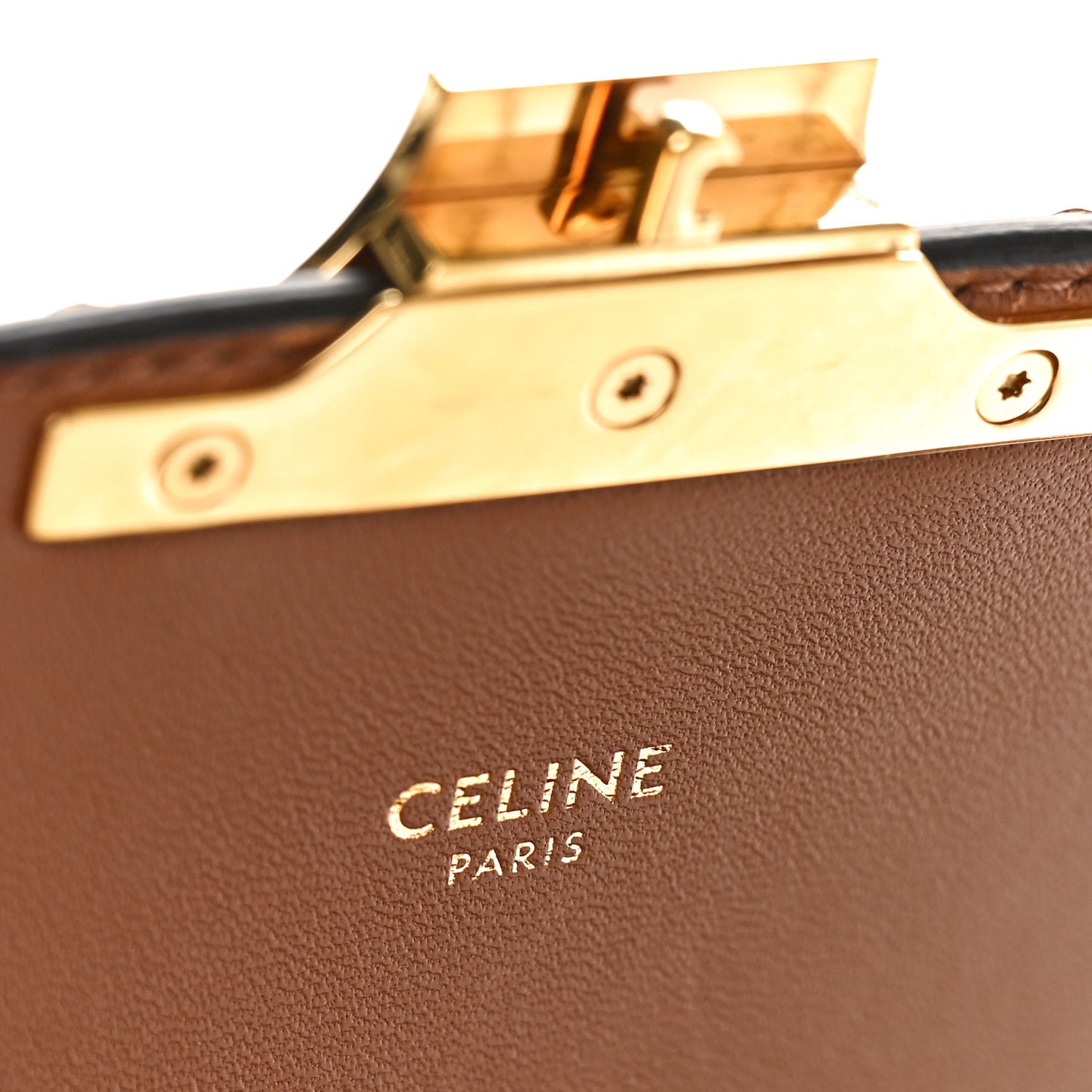 Celine Calfskin Triomphe Canvas Teen Triomphe Bag Tan 6 of 8