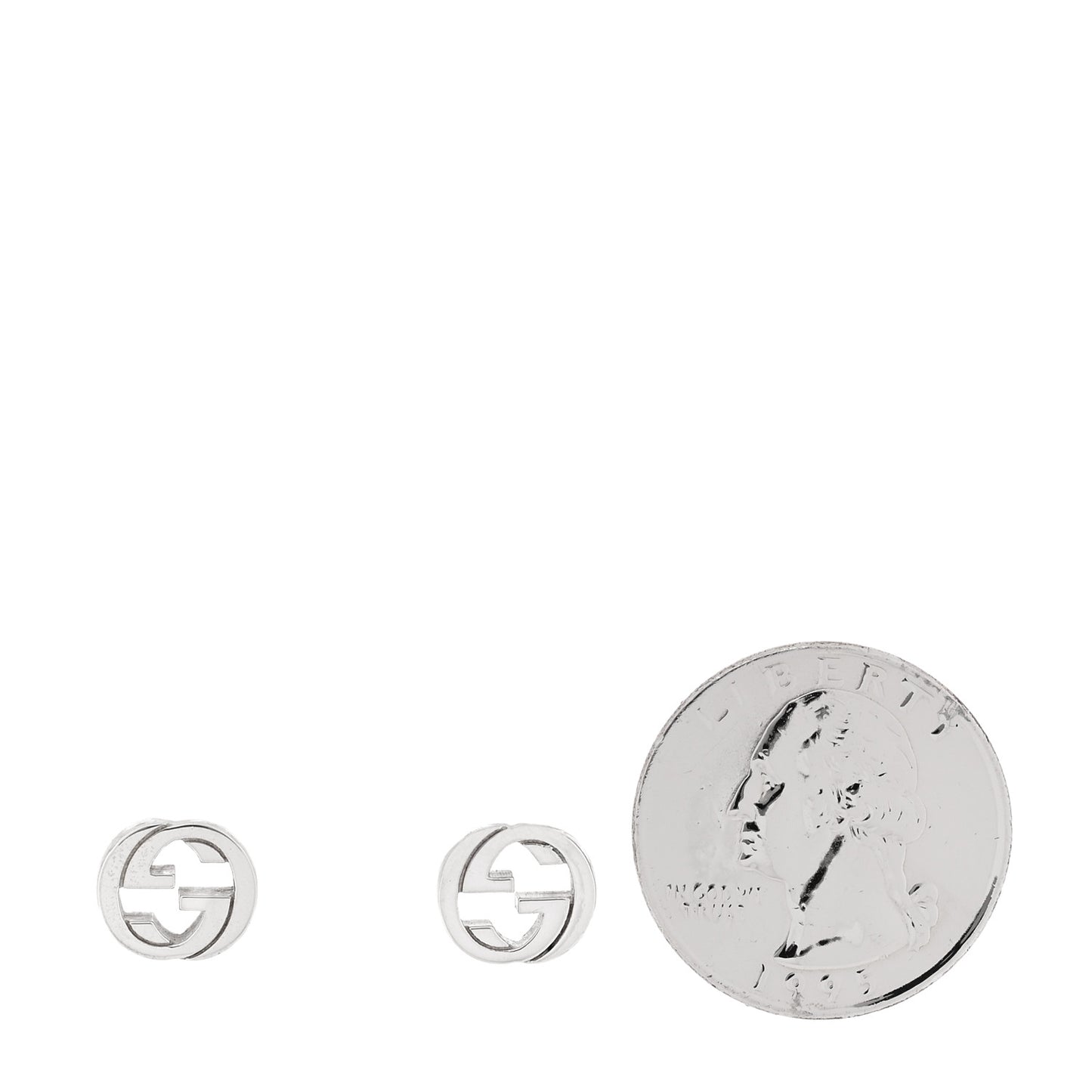 Sterling Silver Interlocking GG Stud Earrings