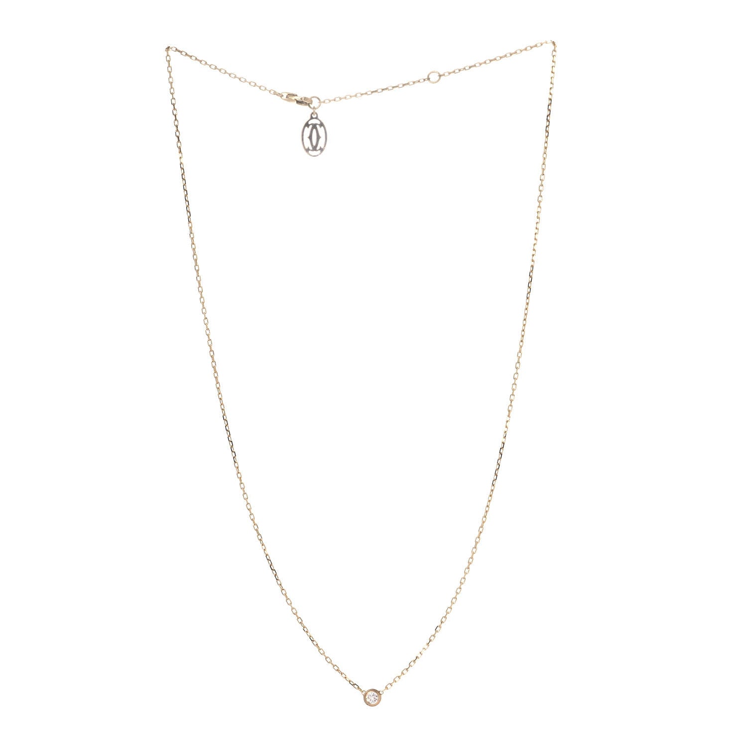 Cartier 18K Yellow Gold Diamond SM D'Amour Pendant Necklace 2 of 5