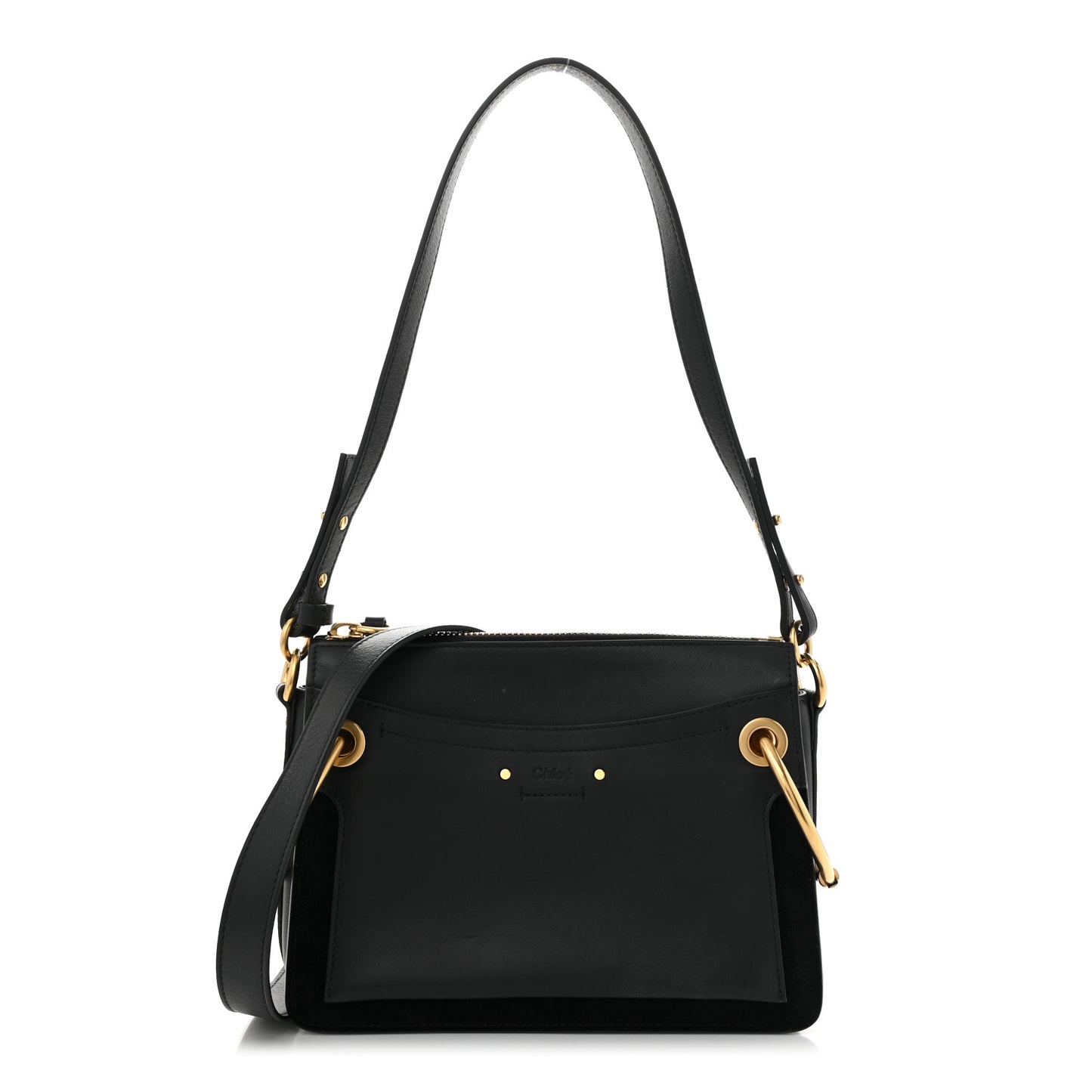 Calfskin Suede Small Roy Bag Black