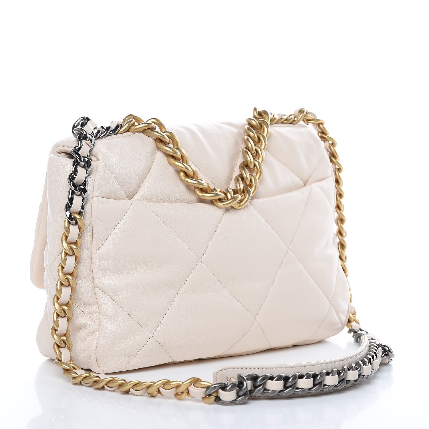 Chanel Lambskin Quilted Large 19 Flap Light Beige 3 of 9