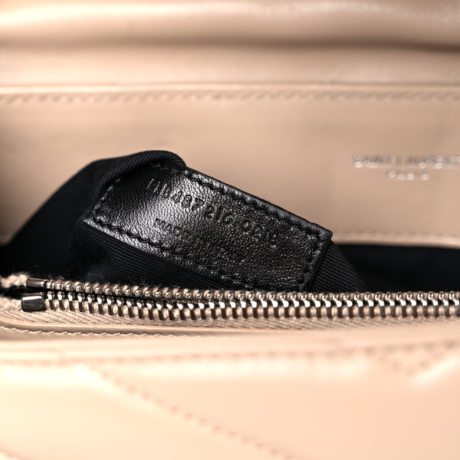 Saint Laurent Calfskin Y Quilted Monogram Medium Loulou Chain Satchel Dark Beige 7 of 15