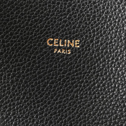 Celine Soft Grained Calfskin Small Belt Cabas Phantom Black 6 of 10