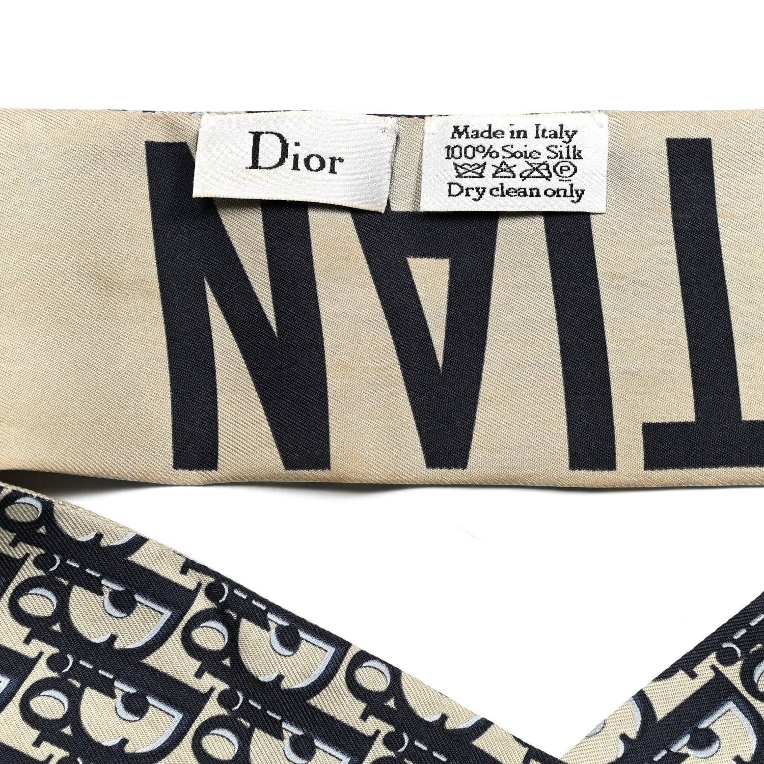 CHRISTIAN DIOR シルクバンダナ Christian Dior Houndstooth Printed Silk Mitzah Scarf | Yoogi's Closet