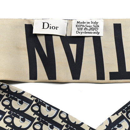 Christian Dior Silk Oblique Mitzah Scarf Blue 3 of 3