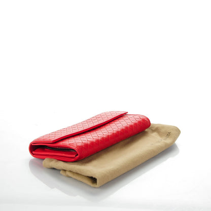 Bottega Veneta Nappa Intrecciato Continental Flap Wallet Red 4 of 8