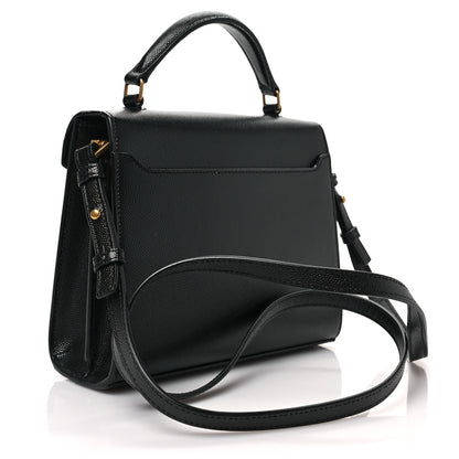 Saint Laurent Grain de Poudre Mini Classic Monogram Cassandra Top Handle Black 3 of 7