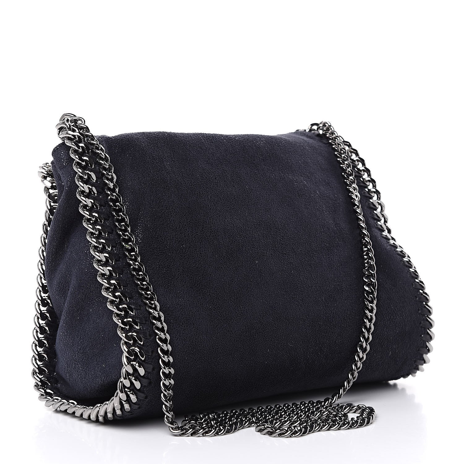 Stella McCartney Shaggy Deer Mini Falabella Fold Over ToteNavy 3 of 12