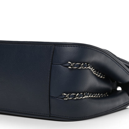 Chanel Calfskin Quilted Medium Frame in Chain Flap Navy 10 of 10