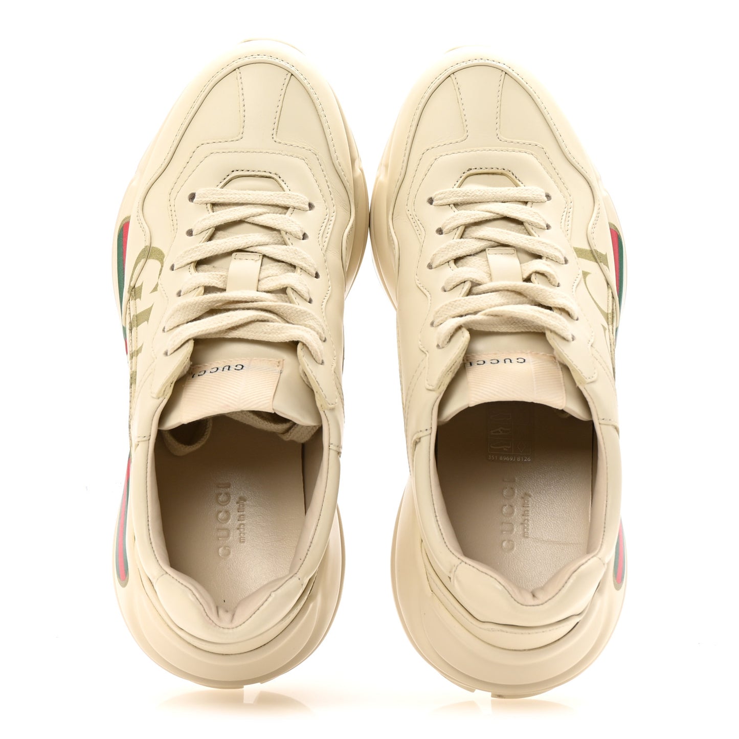 Calfskin Logo Womens Rhyton Sneakers 37 Ivory