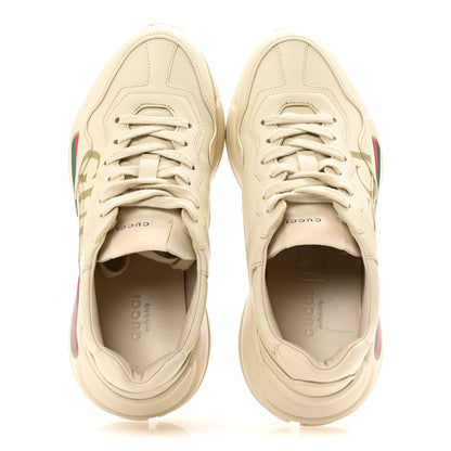 Gucci Calfskin Logo Womens Rhyton Sneakers 37 Ivory 2 of 10