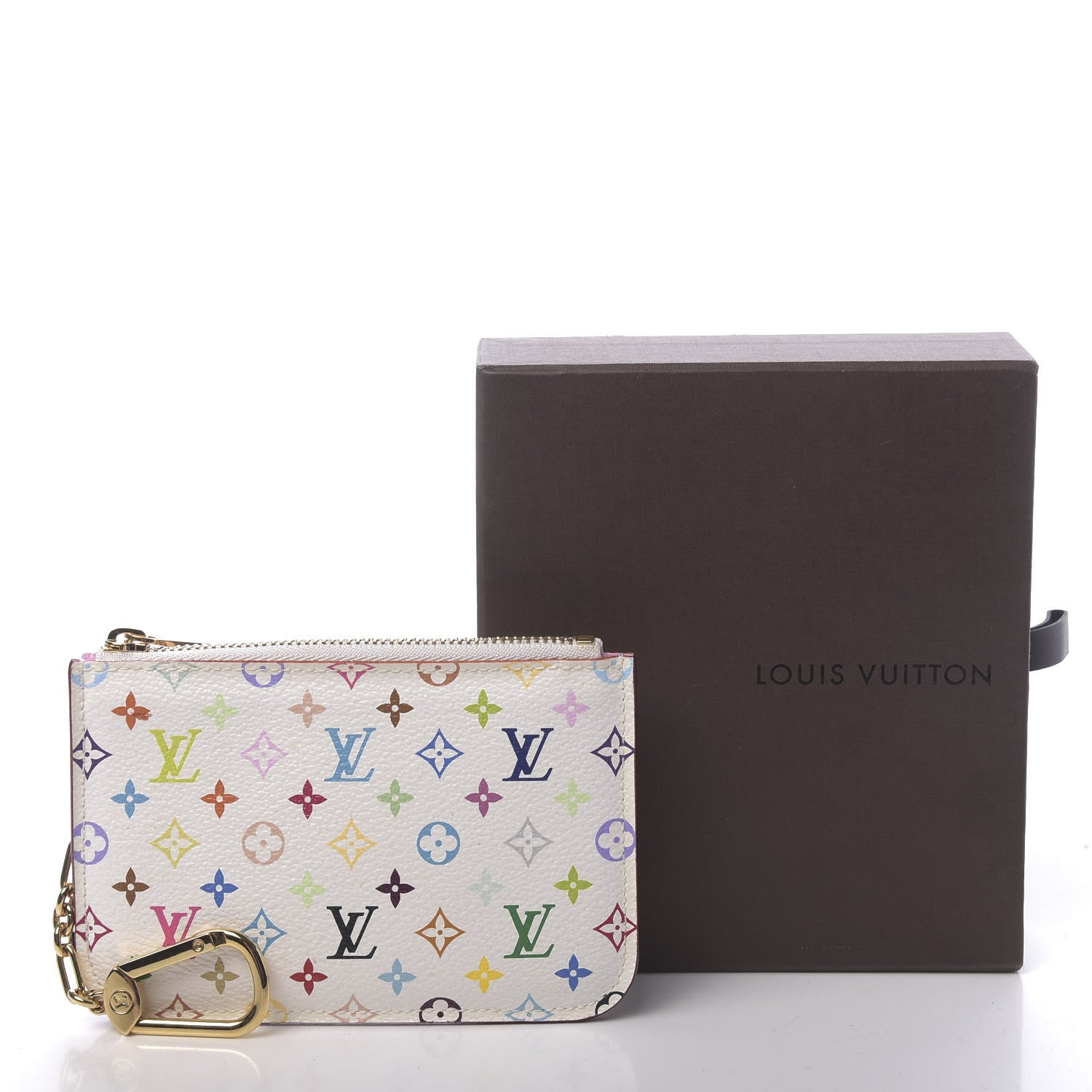 Louis Vuitton Monogram Multicolor Key Pouch White Litchi 7 of 7
