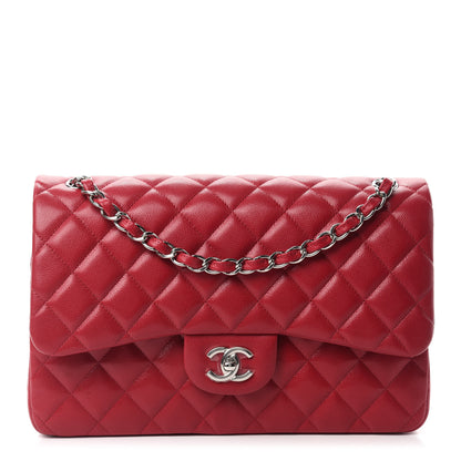 Chanel Caviar Quilted Jumbo Double Flap Red 1 of 15