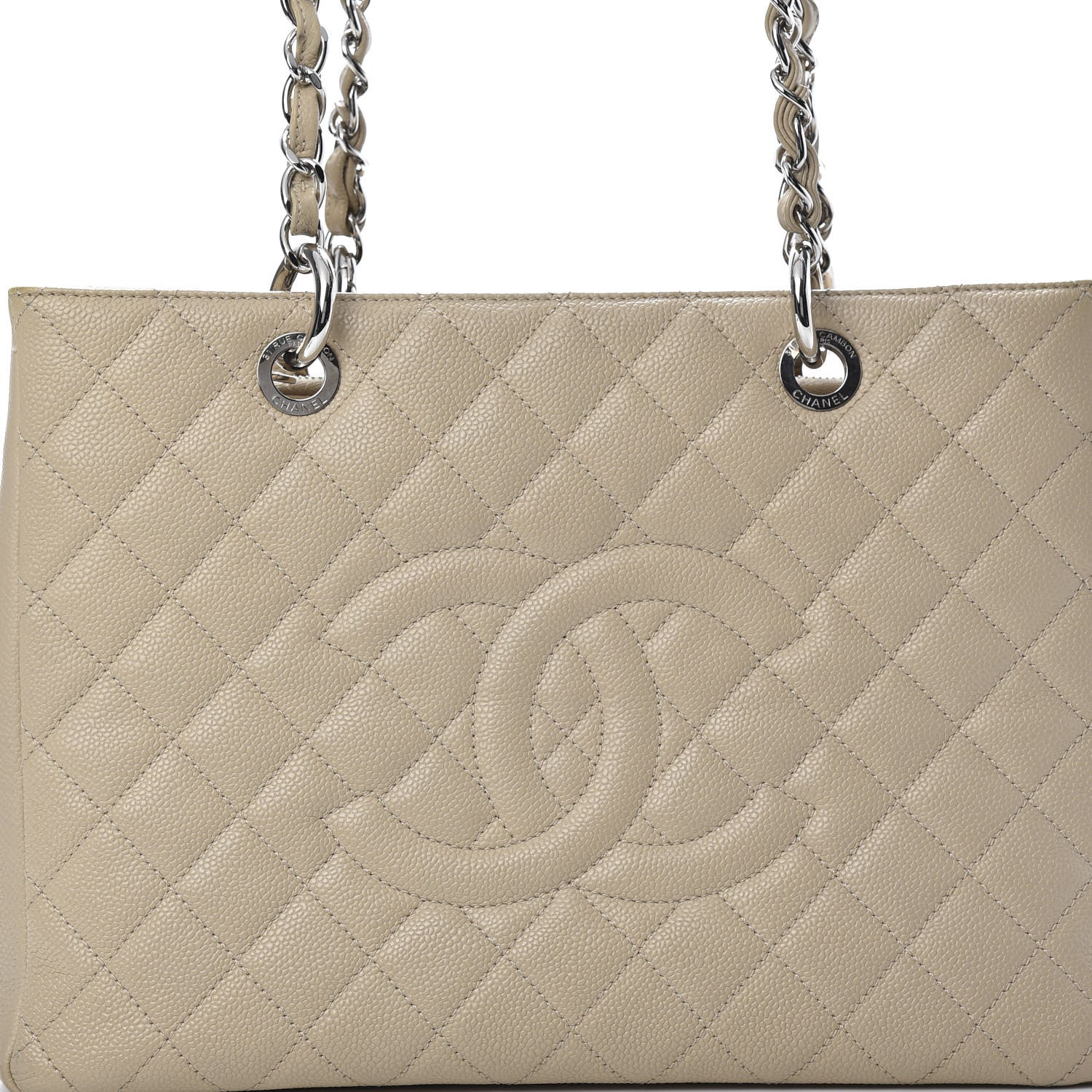 Chanel Caviar Quilted Grand Shopping Tote GST Beige Clair 7 of 12