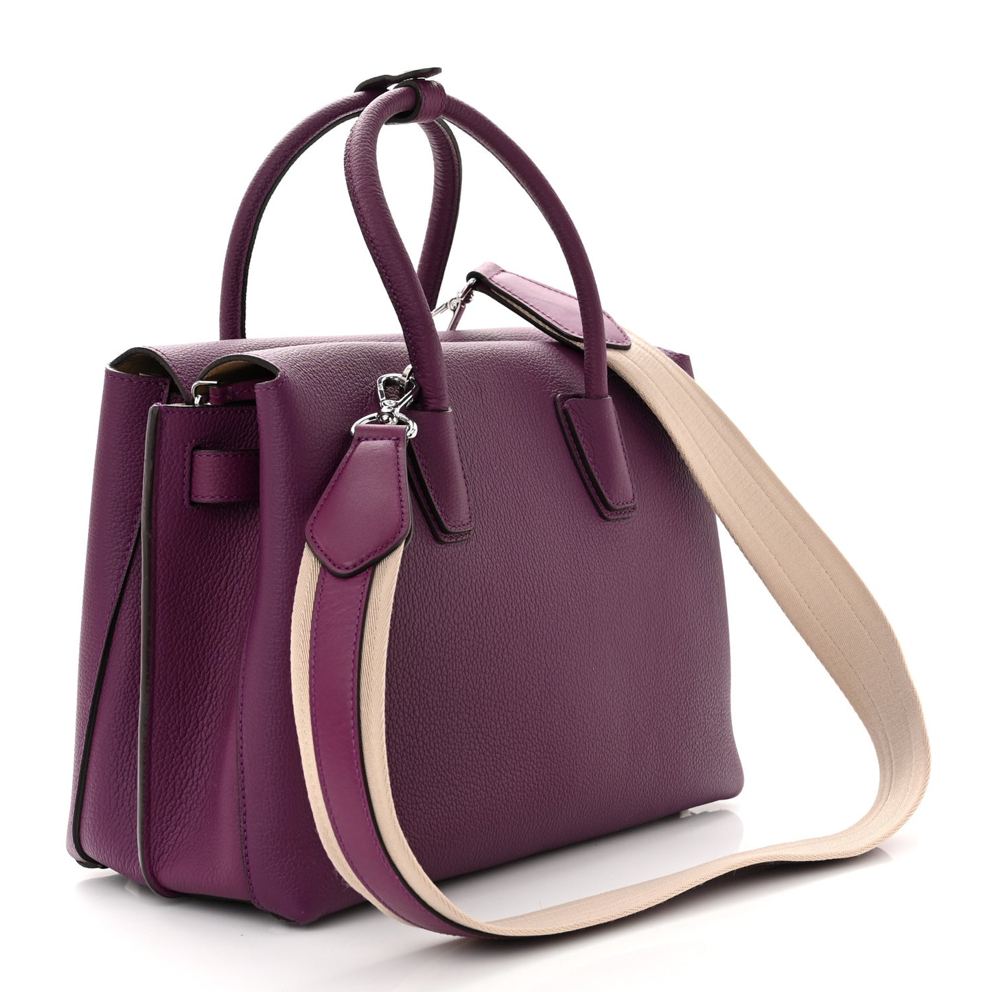 Grained Calfskin Medium Milla Tote Mystic Purple