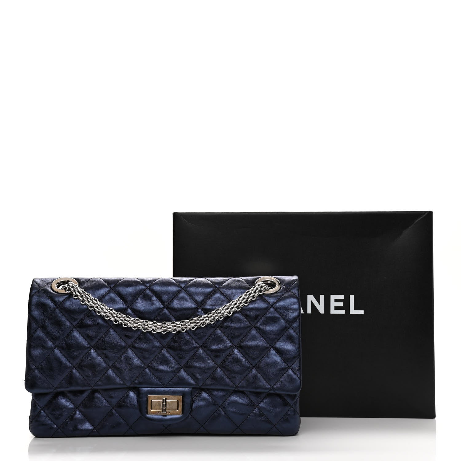 Chanel Aged Calfskin Quilted 2.55 Reissue 228 Flap Blue 12 of 12