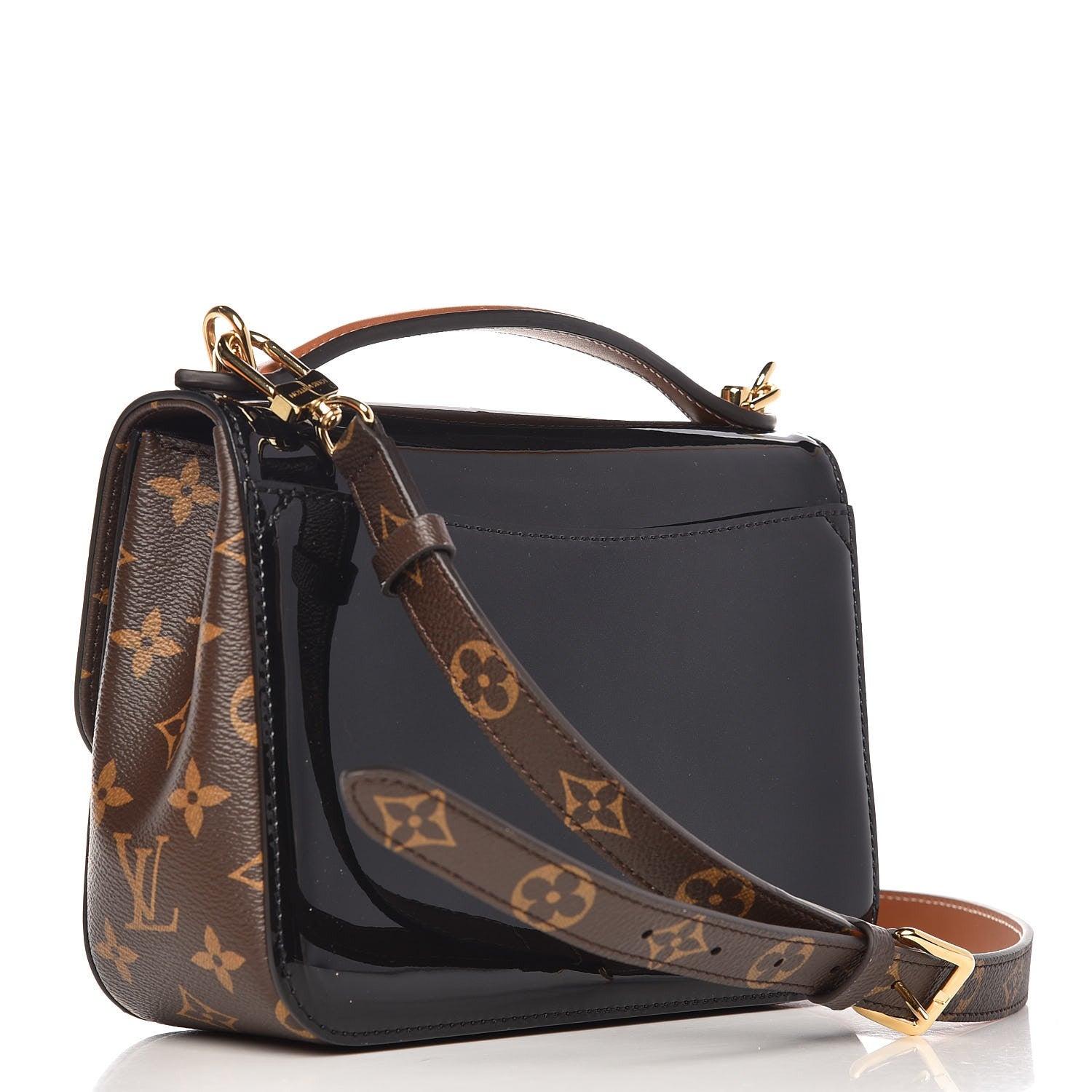 Louis Vuitton Patent Calfskin Monogram Cherrywood BB Black 3 of 7