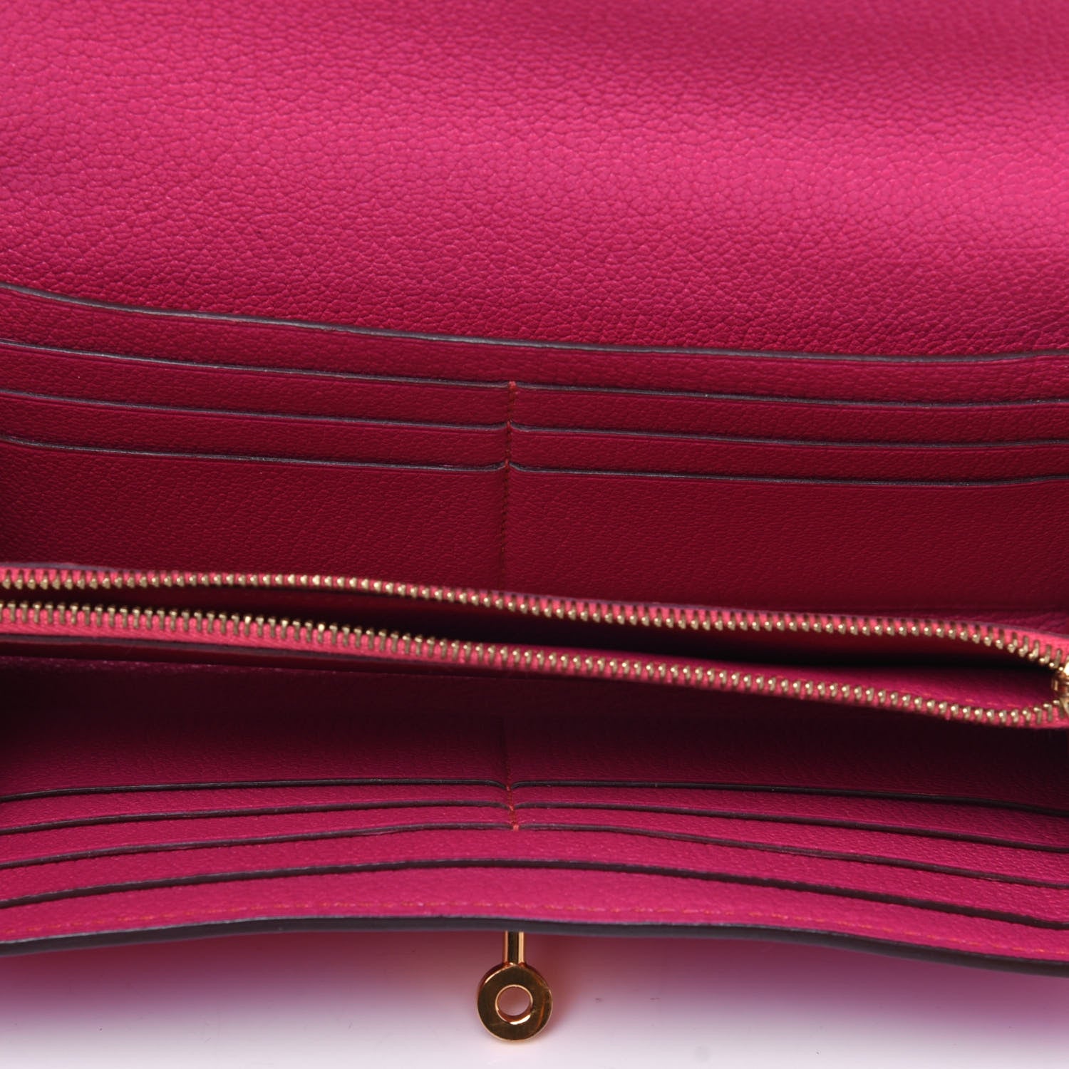 Hermes Chevre Mysore Kelly Longue Wallet Rose Shocking 5 of 21