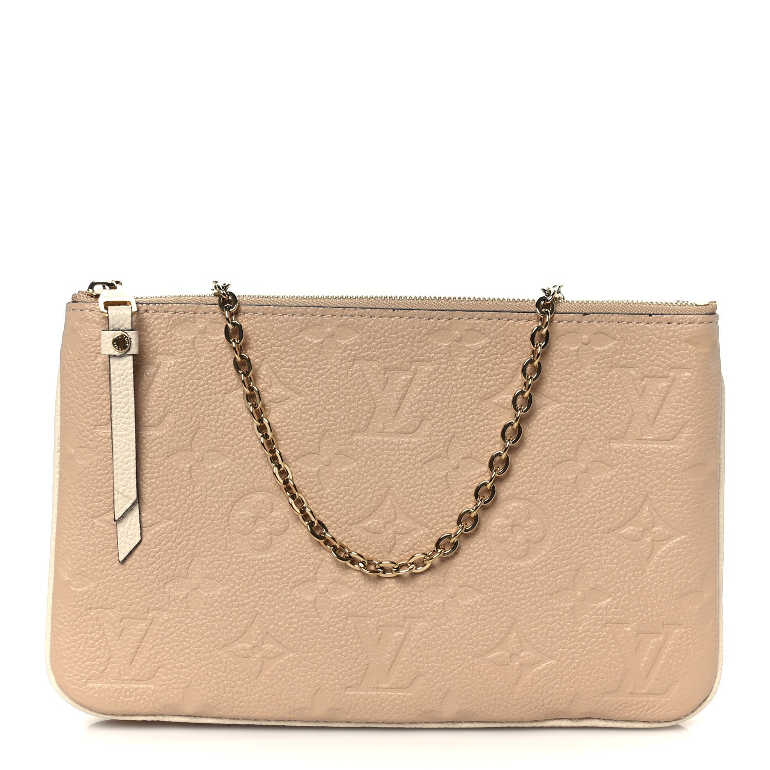 Louis Vuitton Empreinte Double Zip Pochette Beige Rose Creme Beige Rose Creme 1 of 12