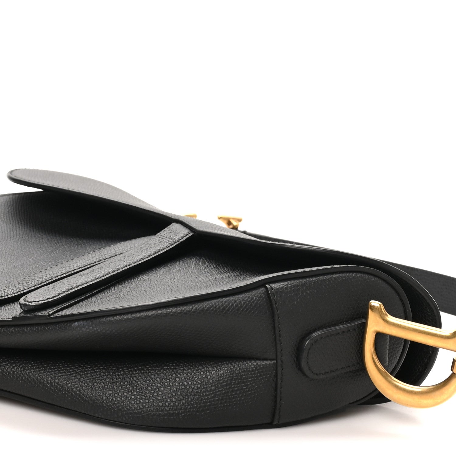 Christian Dior Grained Calfskin Saddle Bag Black 9 of 10