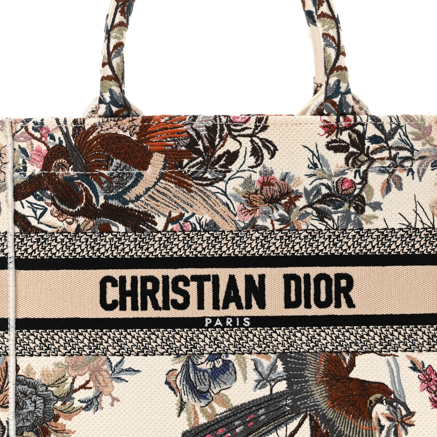 Canvas Jardin Botanique Embroidered Small Book Tote Multicolor