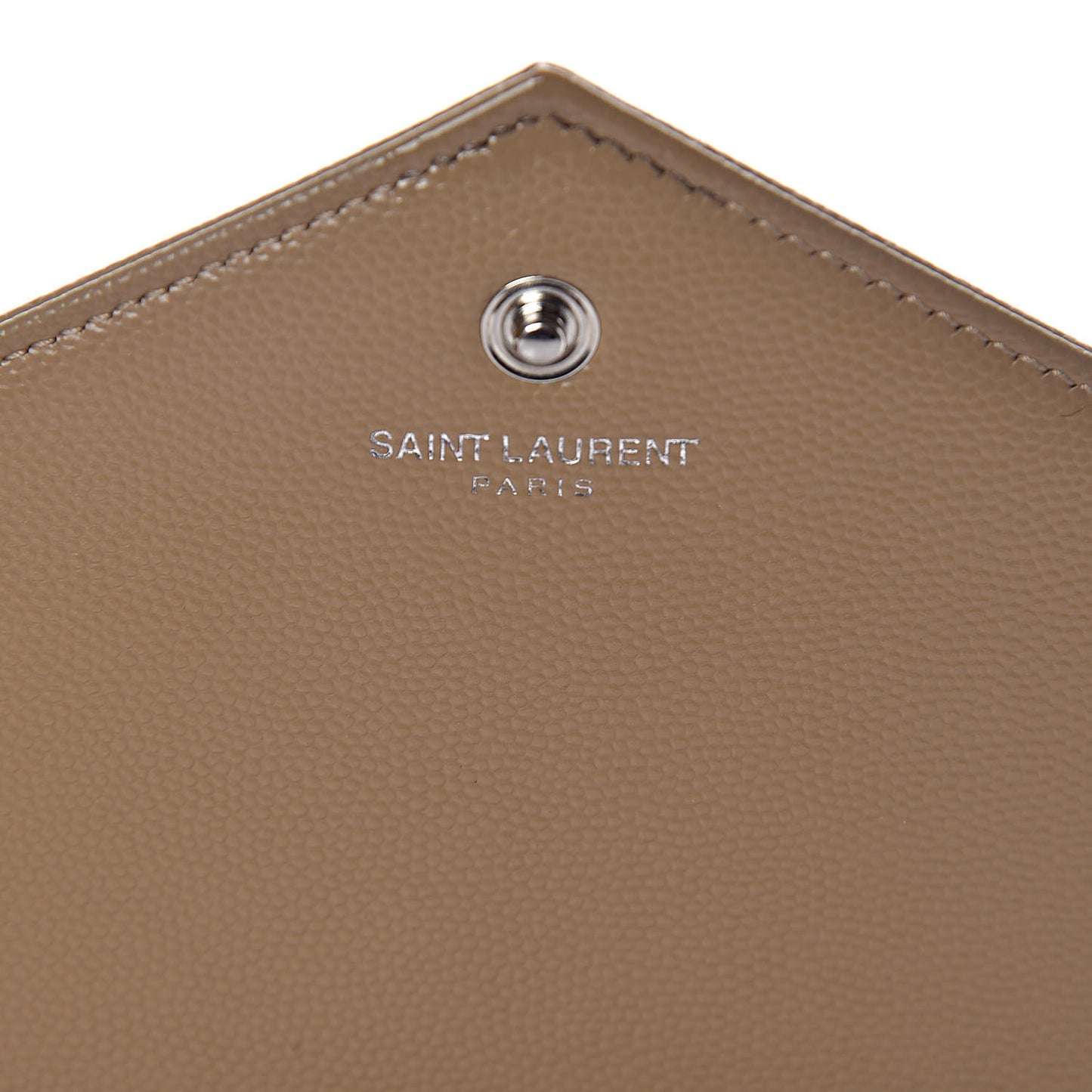 Grain De Poudre Matelasse Chevron Monogram Chain Wallet Deep Beige